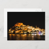 Carte Postale Illumination nocturne du château de Peniscola (Devant / Derrière)