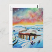 Carte Postale Illuminations du nord train paysage (Devant / Derrière)