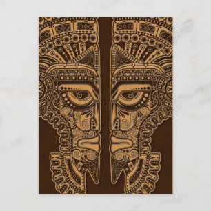Carte Postale Illusion Brown du masque Maya Twins