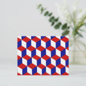 Carte postale - Illusion de blocs rouge, blanc et (Debout devant)