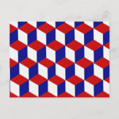 Carte postale - Illusion de blocs rouge, blanc et (Devant)
