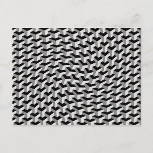 Carte postale Illusion de cubes géométriques défor