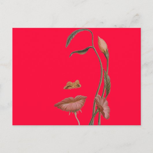 Carte Postale Illusion de fleur faciale (Devant)