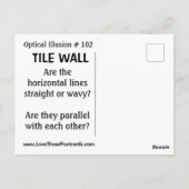 CARTE POSTALE ILLUSION OPTIQUE #102 TILE WALL (Dos)