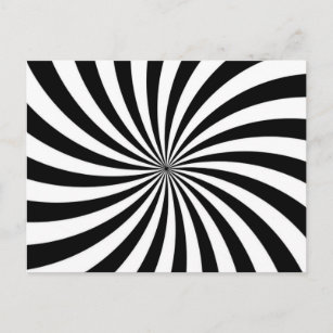 Carte Postale Illusion optique Abstraite cool Black White