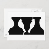 Carte Postale Illusion optique avec les oiseaux et les urnes (Devant / Derrière)