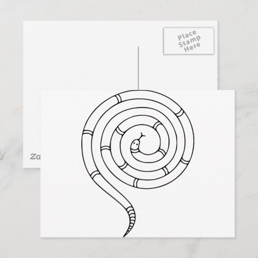 Carte Postale Illusion optique de serpent impossible (Devant / Derrière)