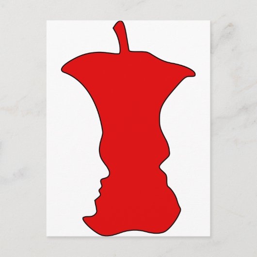 Carte Postale Illusion optique Face Apple (Devant)