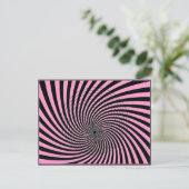 CARTE POSTALE ILLUSION OPTIQUE IMPRIMATION GRAPHIQUE EN ROSE (Debout devant)