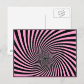 CARTE POSTALE ILLUSION OPTIQUE IMPRIMATION GRAPHIQUE EN ROSE (Devant / Derrière)