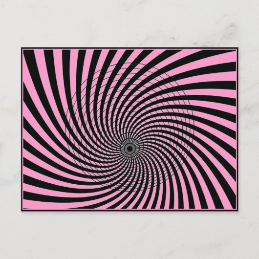 CARTE POSTALE ILLUSION OPTIQUE IMPRIMATION GRAPHIQUE EN ROSE (Devant)