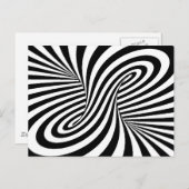 CARTE POSTALE ILLUSION OPTIQUE MOTIF DE ZEBRA BLANC NOIR (Devant / Derrière)