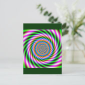 Carte Postale Illusion optique rose verdâtre (Debout devant)
