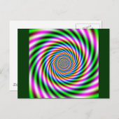 Carte Postale Illusion optique rose verdâtre (Devant / Derrière)