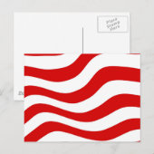 Carte Postale Illusion optique : Zany Wavy Red et White Stripes (Devant / Derrière)