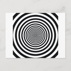 Carte Postale illusion vertigineuse cercle noir et blanc art vo1