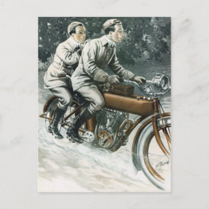 Carte postale illustrant la moto Vintage 1912