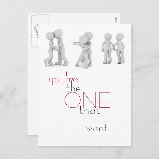 Carte postale illustrant la Saint-Valentin (Devant / Derrière)