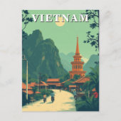 Carte postale illustrant les voyages au Vietnam ru (Devant)