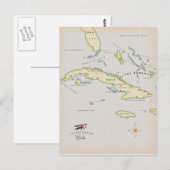 Carte Postale Illustrated map of Cuba (Devant / Derrière)