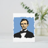 Carte Postale Illustration Abraham Lincoln sur le bleu (Debout devant)
