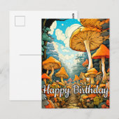 Carte Postale Illustration abstraite créative de forêt de champi (Devant / Derrière)