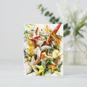 Carte Postale Illustration Abstraite de l'aquarelle de poisson é (Debout devant)