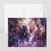 Carte Postale Illustration abstraite d'un éléphant (Devant / Derrière)