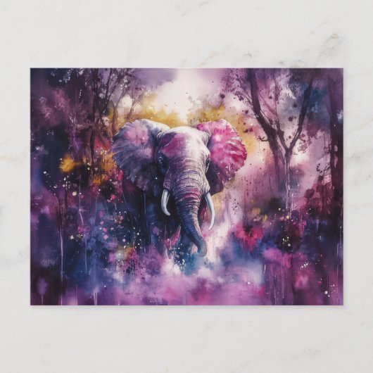 Carte Postale Illustration abstraite d'un éléphant (Devant)