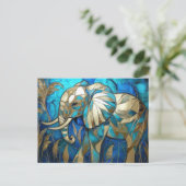 Carte Postale illustration abstraite d'un éléphant (Debout devant)