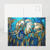 Carte Postale illustration abstraite d'un éléphant (Devant / Derrière)