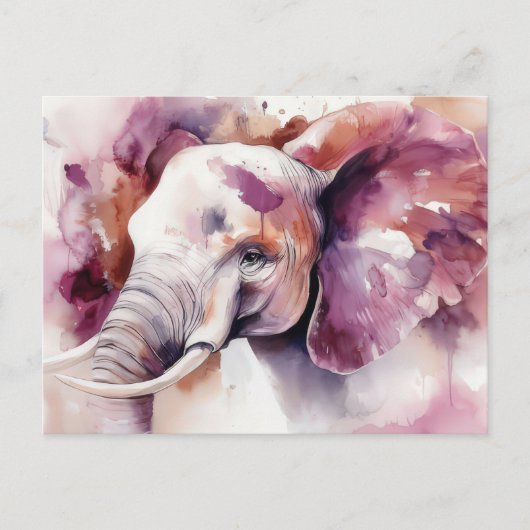 Carte Postale Illustration abstraite d'un éléphant (Devant)