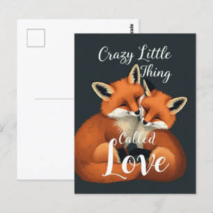 Carte Postale Illustration adorable Fox Love Couple