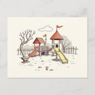 Carte Postale Illustration - aire de jeux