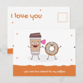 Carte Postale Illustration Amour Orange Drôle (Devant / Derrière)