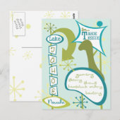 Carte Postale Illustration amusante du lac Tahoe (Devant / Derrière)