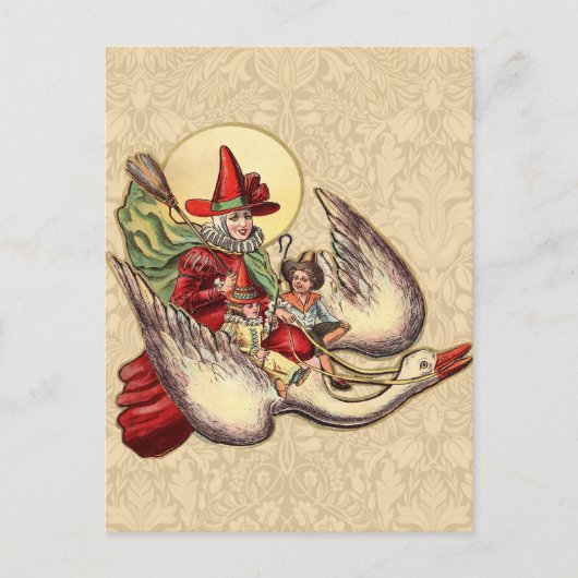 Carte Postale Illustration Antique de l'Enfant de Mère l'Oye (Devant)