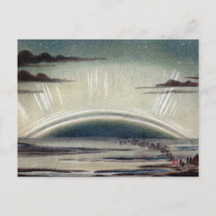 Carte Postale Illustration antique des lumières polaires arctiqu