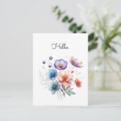 Carte Postale Illustration aquarelle de bouquet floral Personnal (Debout devant)