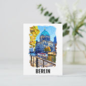 Carte Postale Illustration aquarelle de la cathédrale de Berlin (Debout devant)