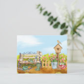 Carte Postale Illustration Aquarelle Jardinière (Debout devant)