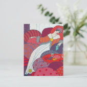 Carte Postale Illustration Art Déco rose et orange George Barbie (Debout devant)