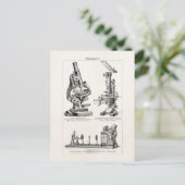 Carte Postale Illustration au microscope vintage Retro Steampunk (Debout devant)