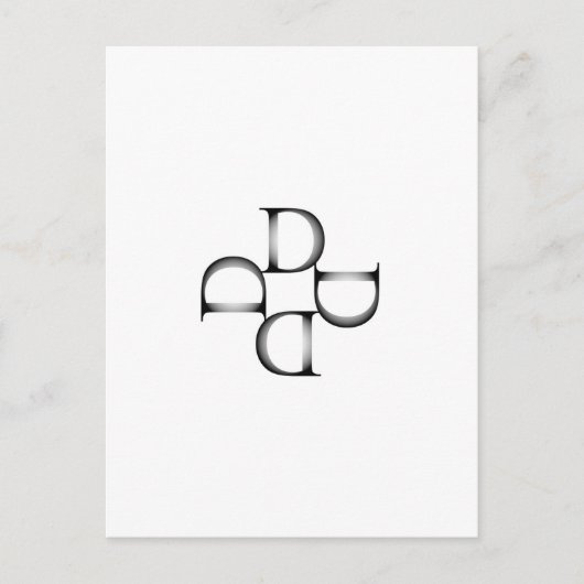 Carte Postale illustration avec D (Devant)