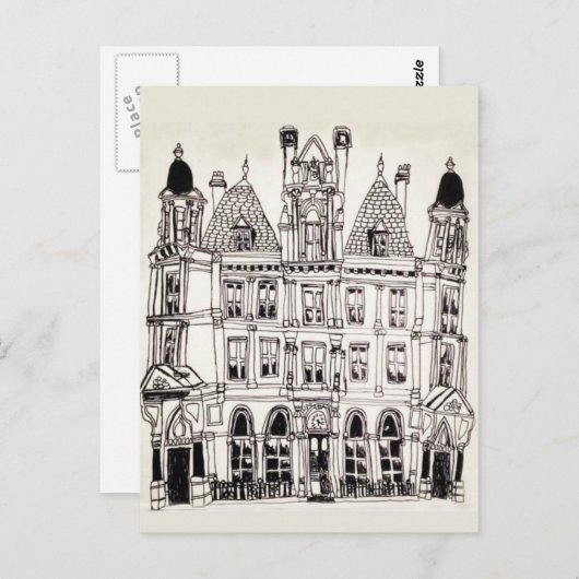 Carte Postale Illustration Birmingham Building (Devant / Derrière)