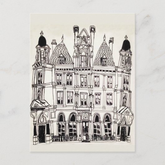 Carte Postale Illustration Birmingham Building (Devant)