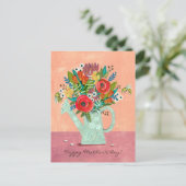 Carte Postale Illustration Boho Flowers (Debout devant)
