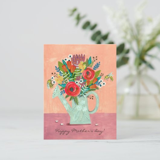 Carte Postale Illustration Boho Flowers (Debout devant)