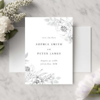 Illustration botanique florale Enregistrez la date