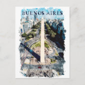 Carte Postale Illustration Buenos Aires Argentina Skyline (Devant)